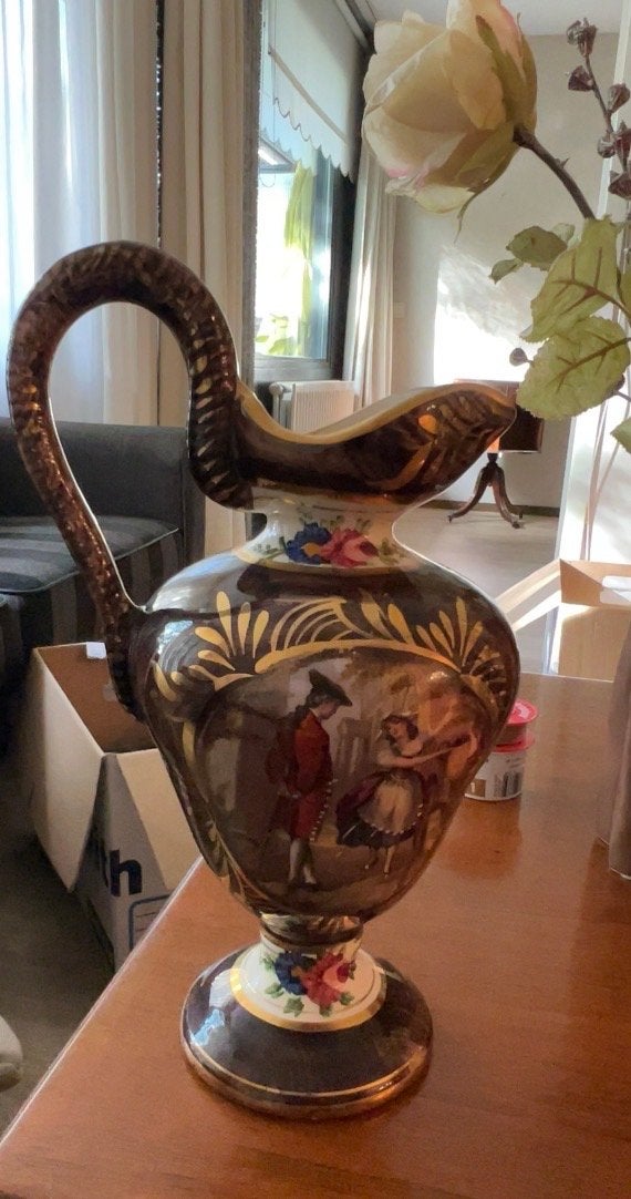 Antieke H. Bequet Quaregnon vaas/kan, Made in Belgium, Ophalen