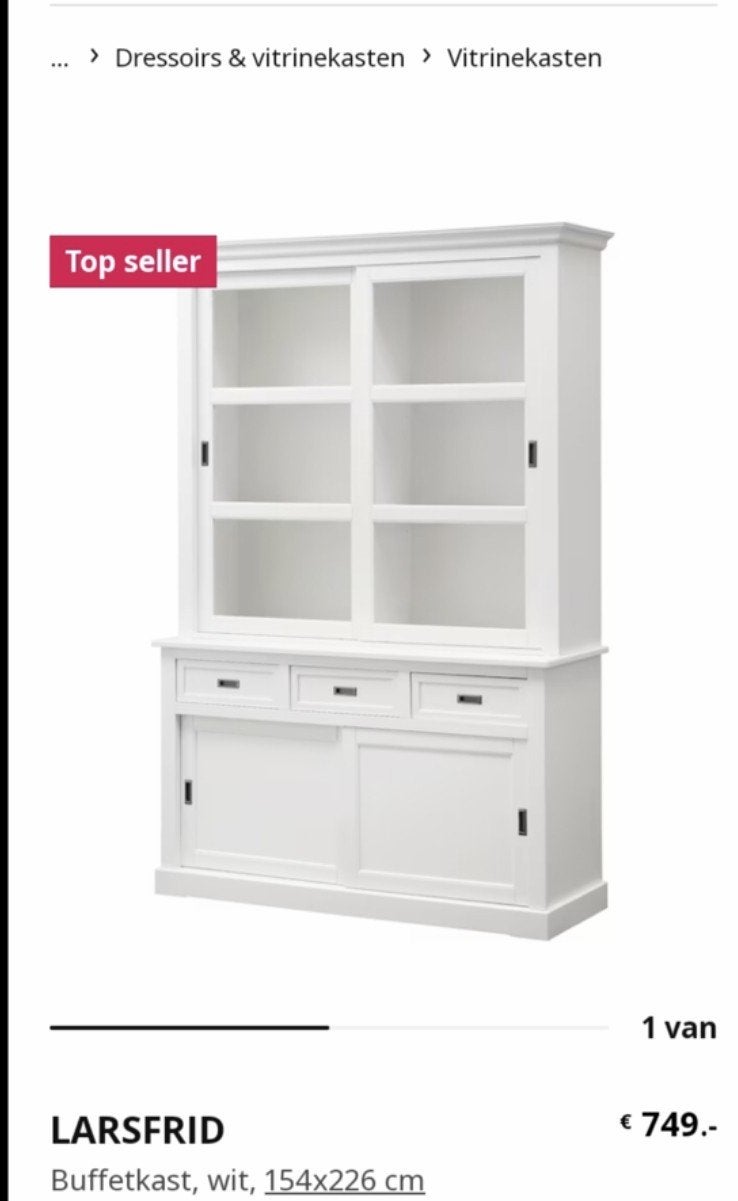 IKEA Larsfrid Buffet/Vitrinekast - Veel Opbergruimte, Ophalen, Gebruikt, Met deur(en), 200 cm of meer