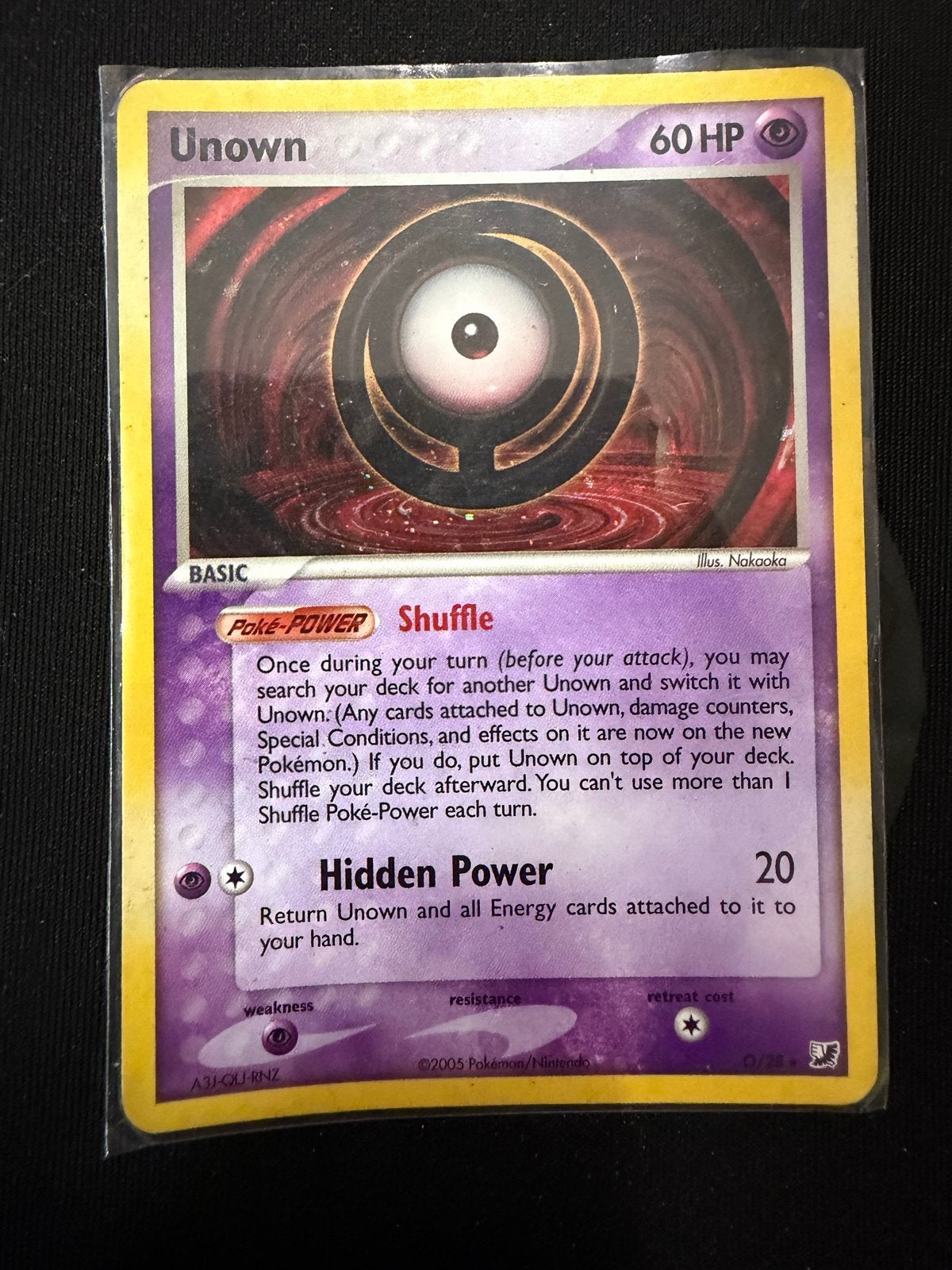 Pokémon kaart / Unown O holo (O/28), Ophalen, Gebruikt, Losse kaart