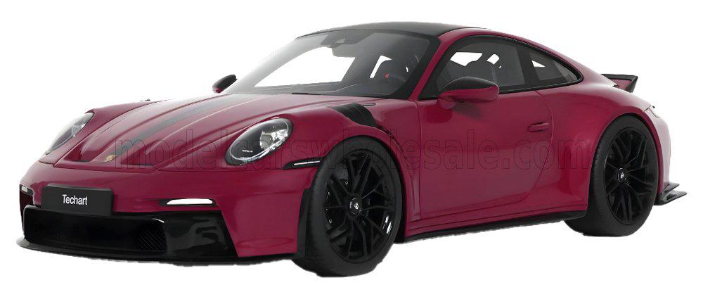 GT-Spirit 1:18 Porsche 992 GT3 Touring Techart Rubystone, Ophalen of Verzenden, Nieuw, Auto, Overige merken