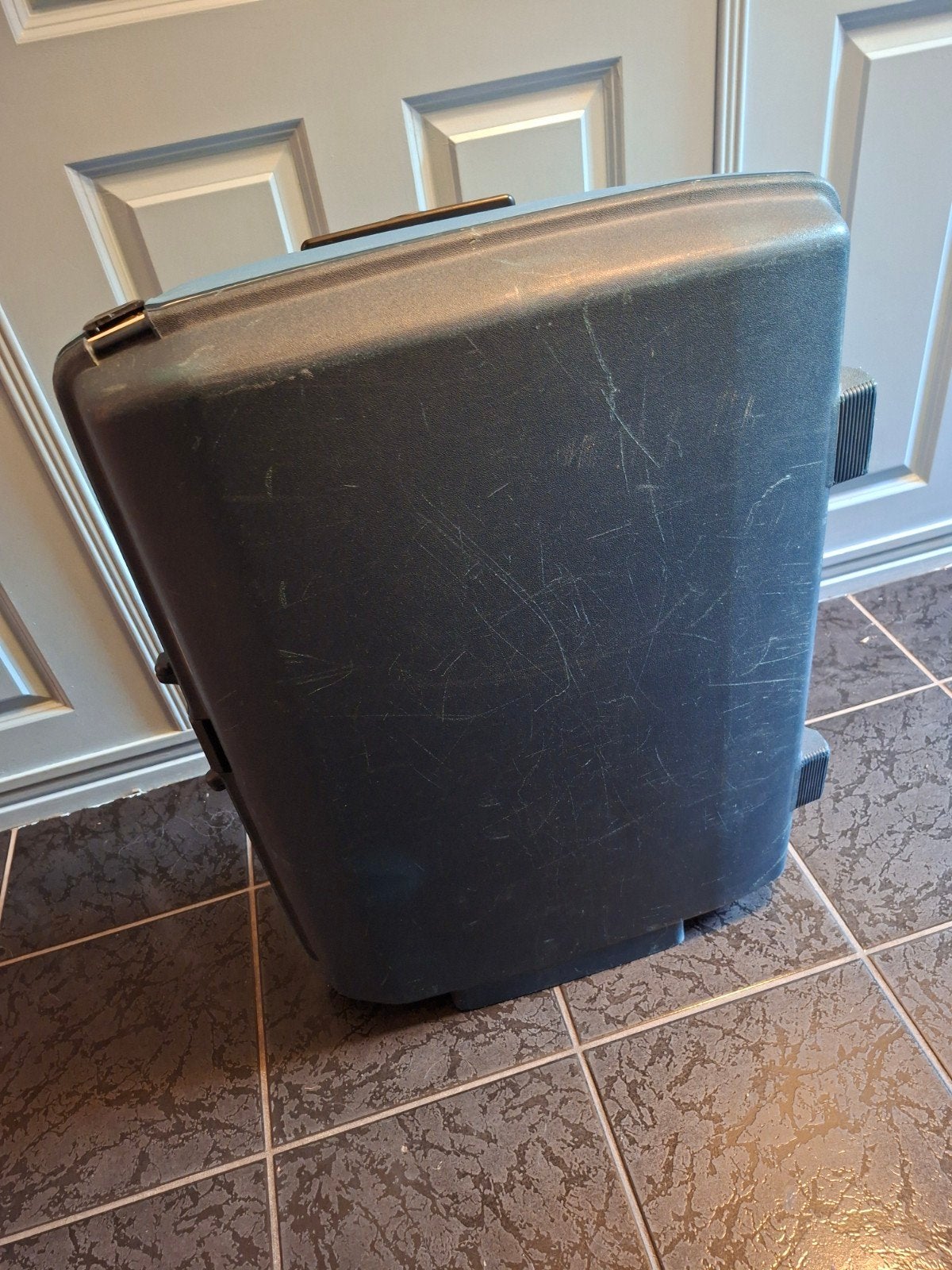 Samsonite Koffer - Blauw, met beschadiging, Gebruikt, Hard kunststof, 70 cm of meer, Wieltjes