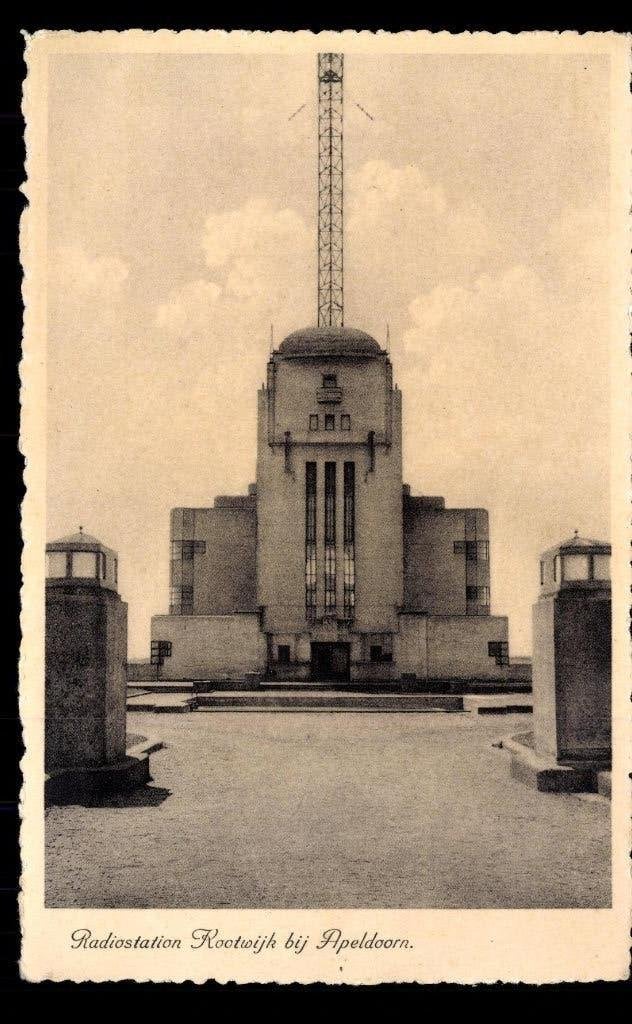 Radio Kootwijk (Gld.), Radiostation met Zendmast, ca. 1934, Verzenden, 1920 tot 1940, Ongelopen, Gelderland