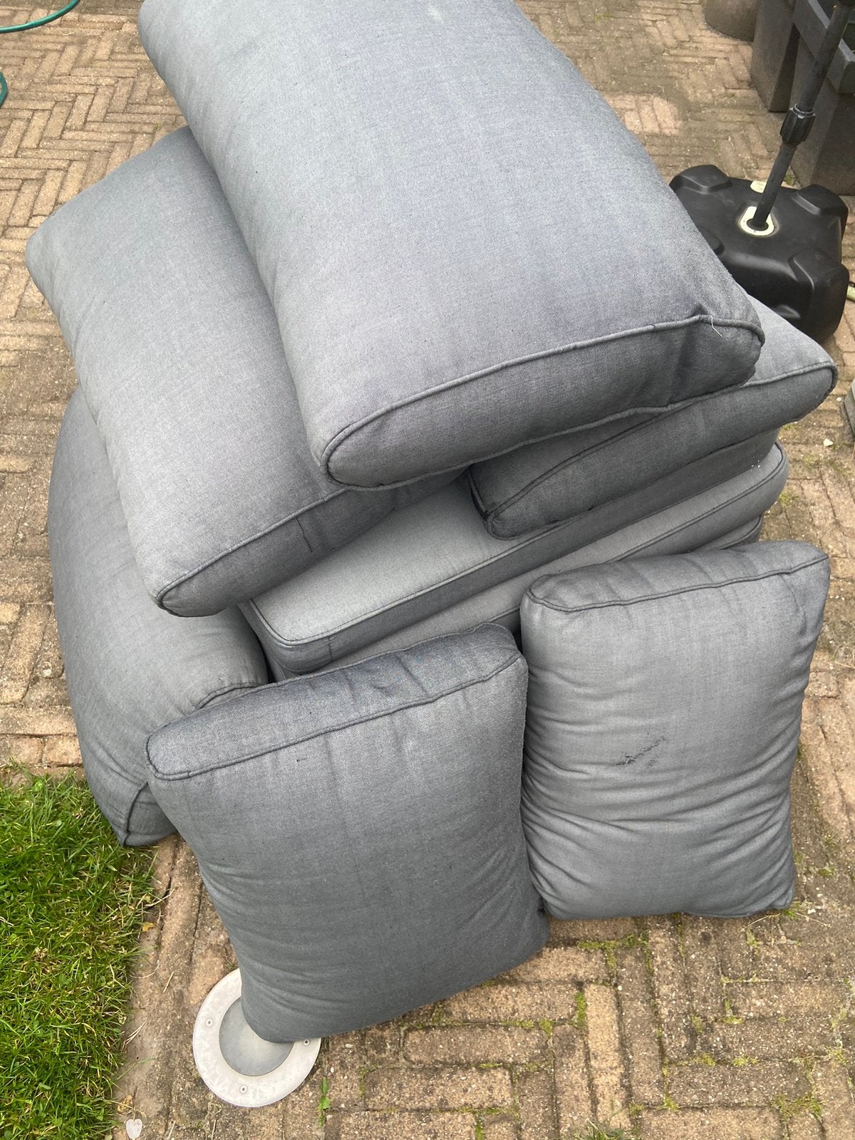 Tuinkussens, kussens tuinset loungebank, Ophalen, Gebruikt