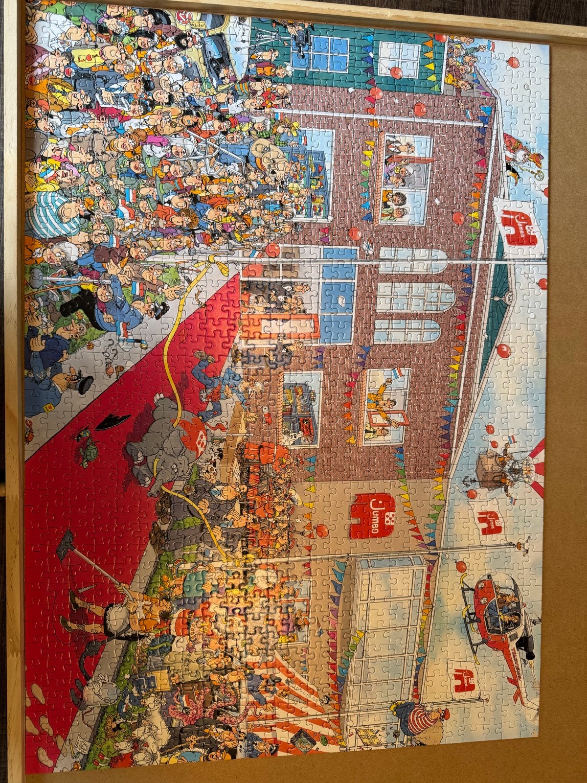 Jan van Haasteren Jumbo's Anniversary 1000 stukjes, Hobby en Vrije tijd, Denksport en Puzzels, Ophalen of Verzenden, 500 t/m 1500 stukjes