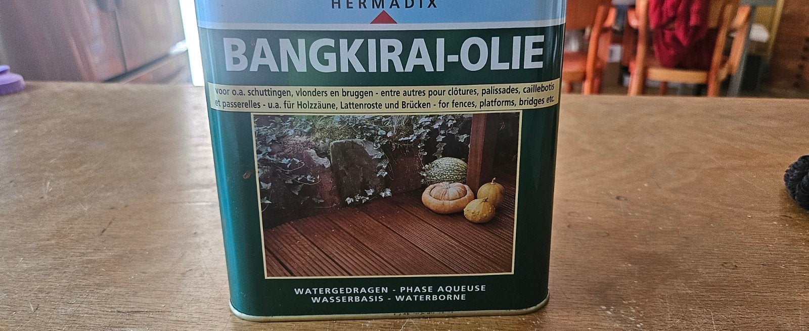 Hermadix Bangkirai-Olie - Watergedragen, Doe-het-zelf en Verbouw, Verf, Beits en Lak, Minder dan 5 liter, Ophalen of Verzenden