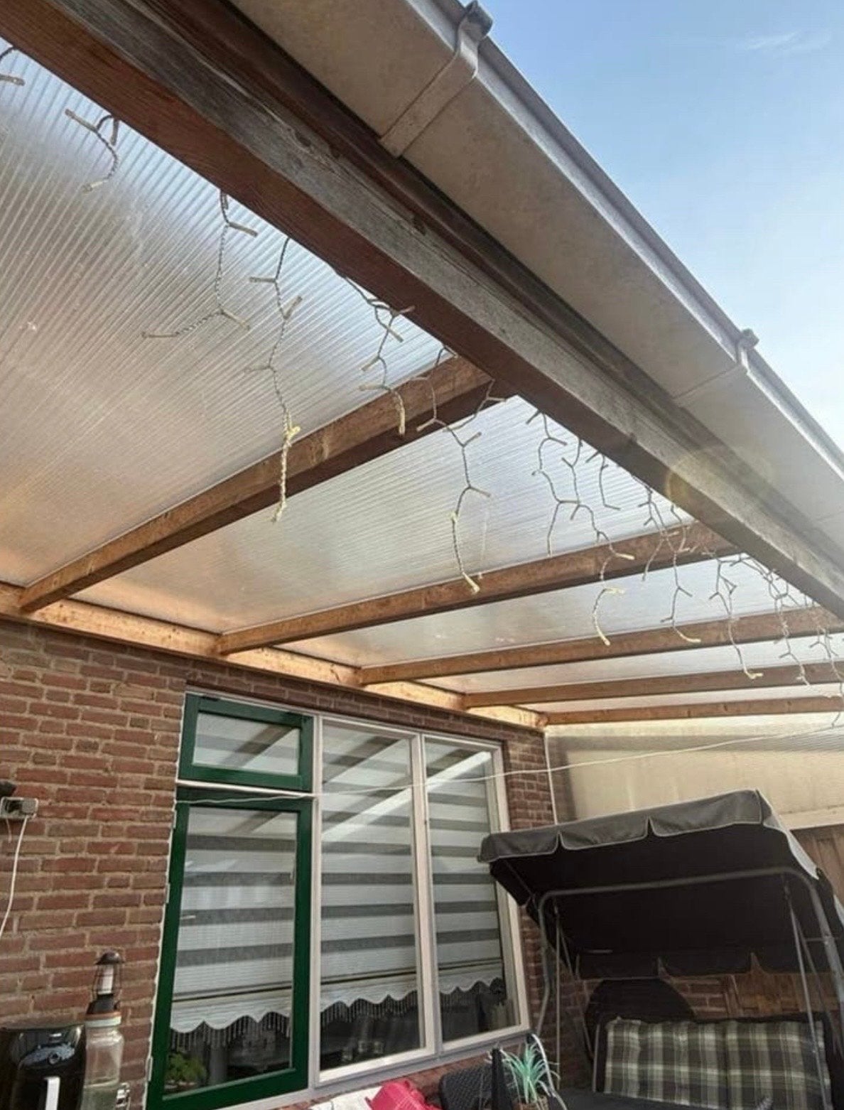 Veranda met Transparant Dak, Tuin en Terras, Overkappingen, Ophalen of Verzenden, Gebruikt, Veranda