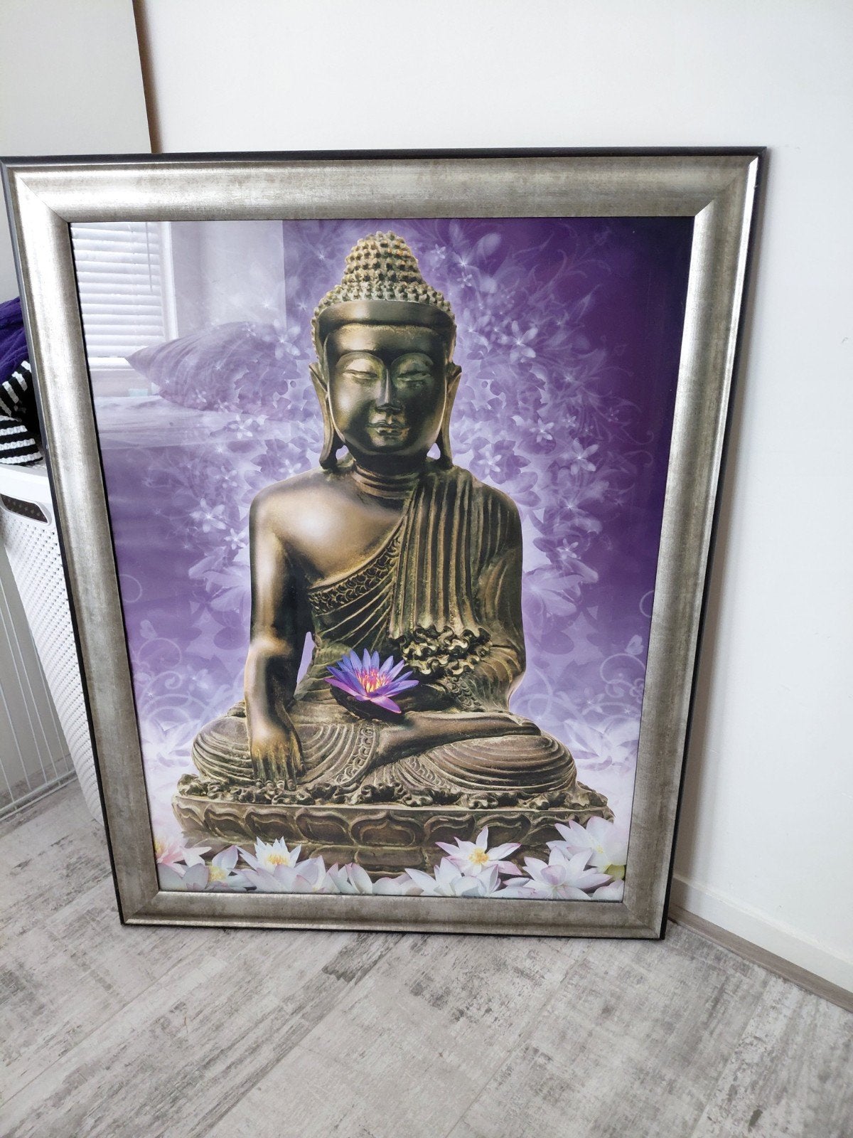 Grote fotolijst met Boeddha poster, 70x90cm, Ophalen, Zo goed als nieuw, Foto of Poster, 75 – 100