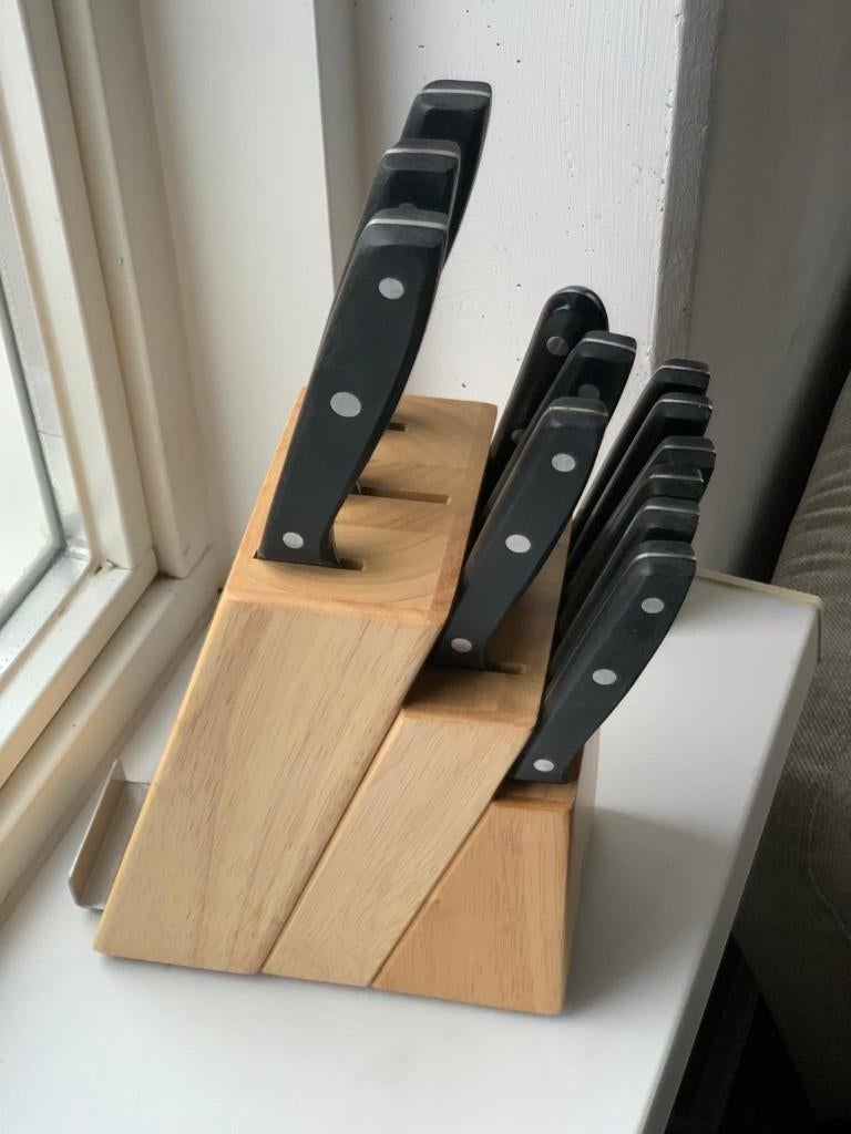 12-delige messenset, Ophalen of Verzenden, Zo goed als nieuw, Rvs of Chroom, Bestekset