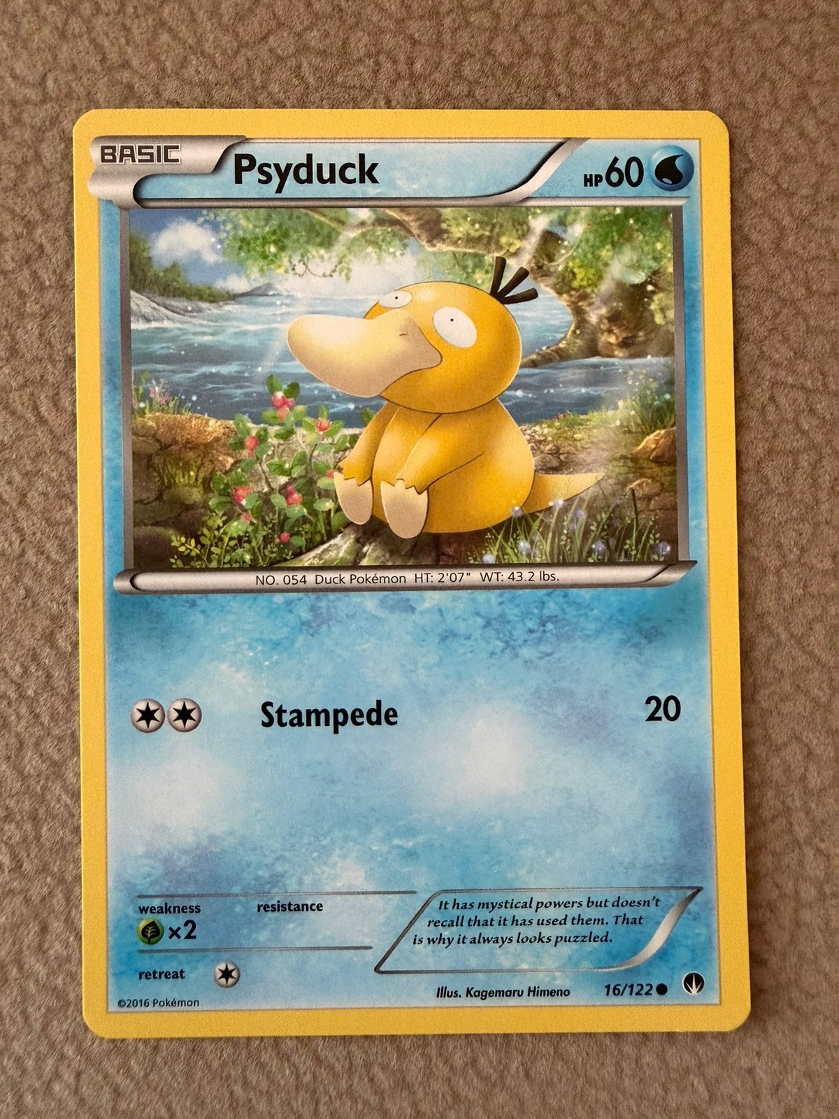 Pokemon Psyduck 16/122 Breakpoint, Ophalen of Verzenden, Zo goed als nieuw, Losse kaart