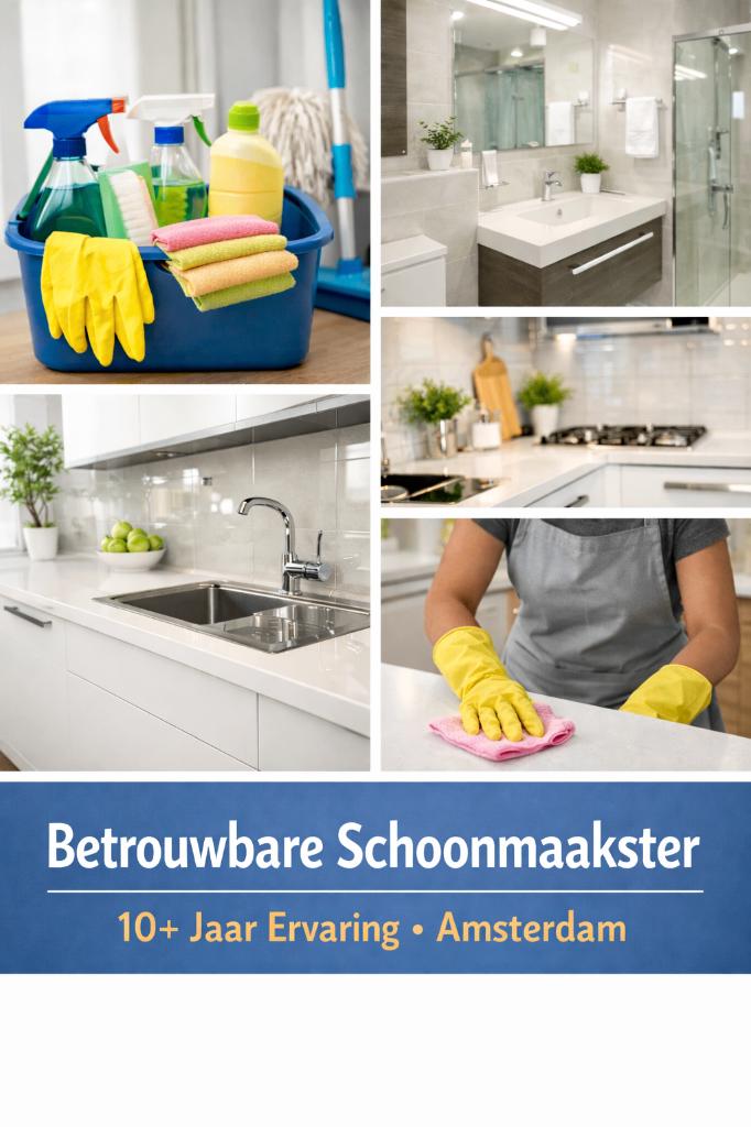 Vertrouwde Schoonmaakster met 10+ Jaar Ervaring – Amsterdam, Wassen