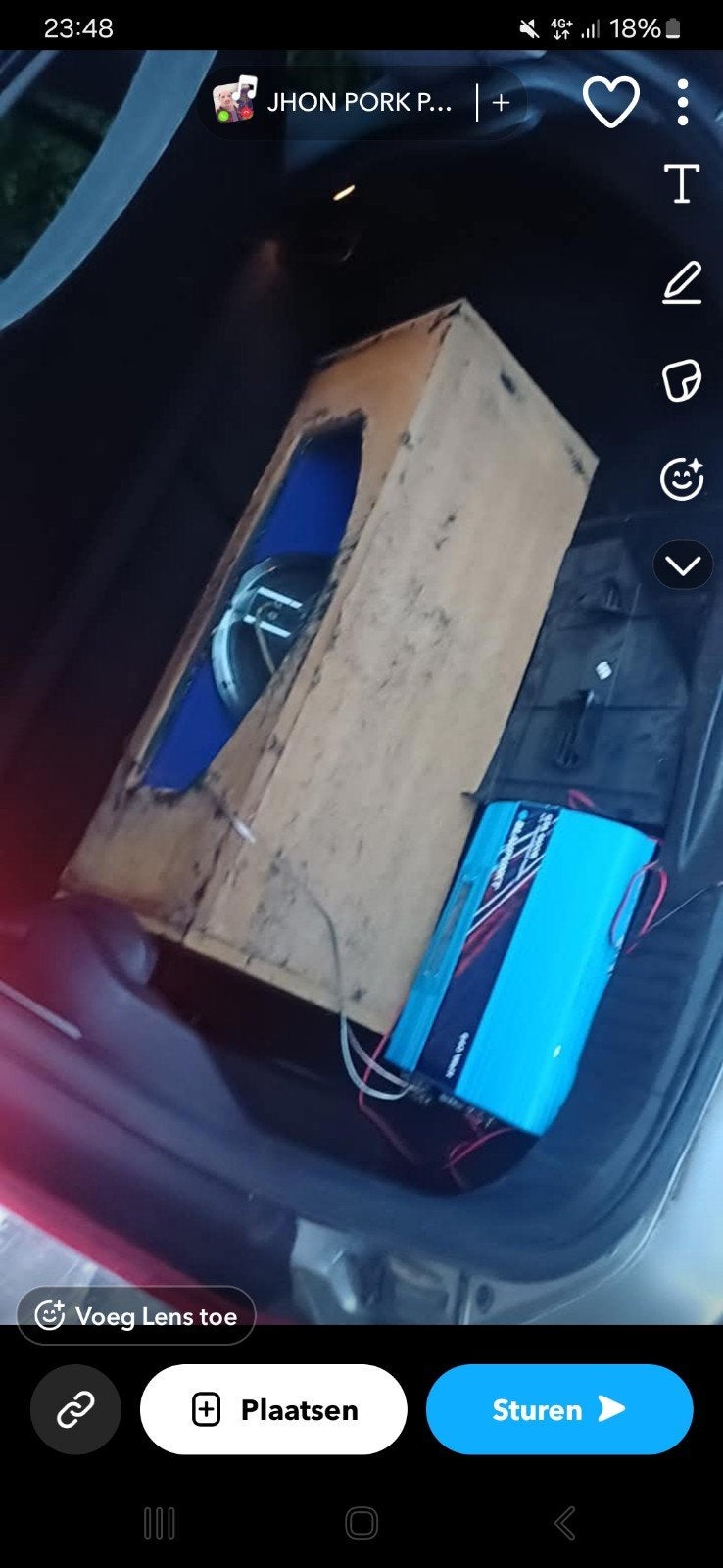 Hifonics Subwoofer met Kist en Versterker 600 w, Ophalen, Gebruikt