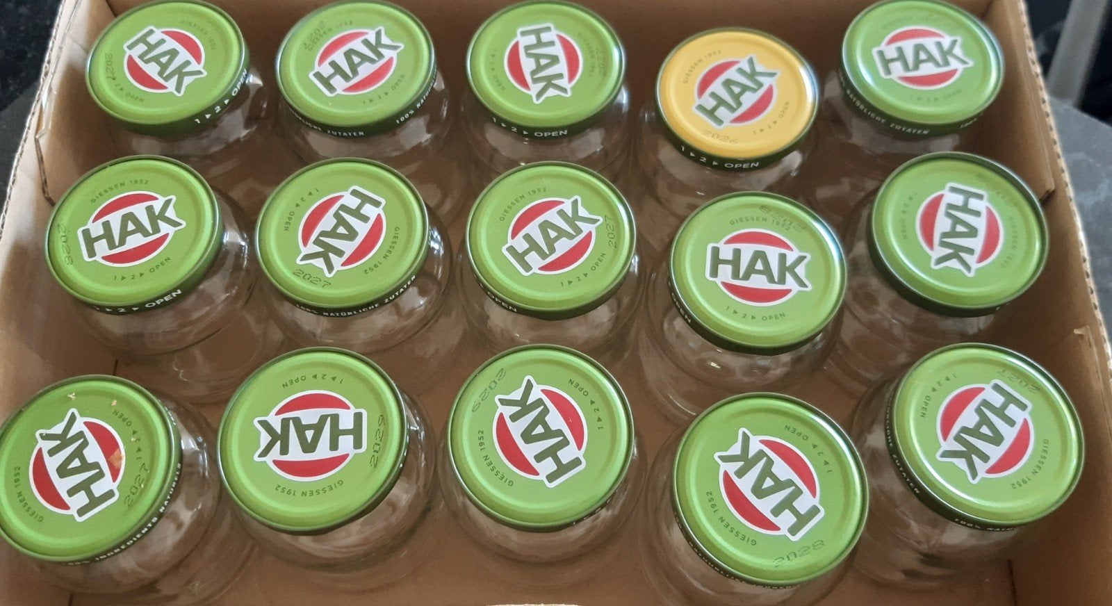 15 lege Hak potjes - schone glazen potten met deksel, Ophalen of Verzenden, Voorraadpot, Overige merken, Glas