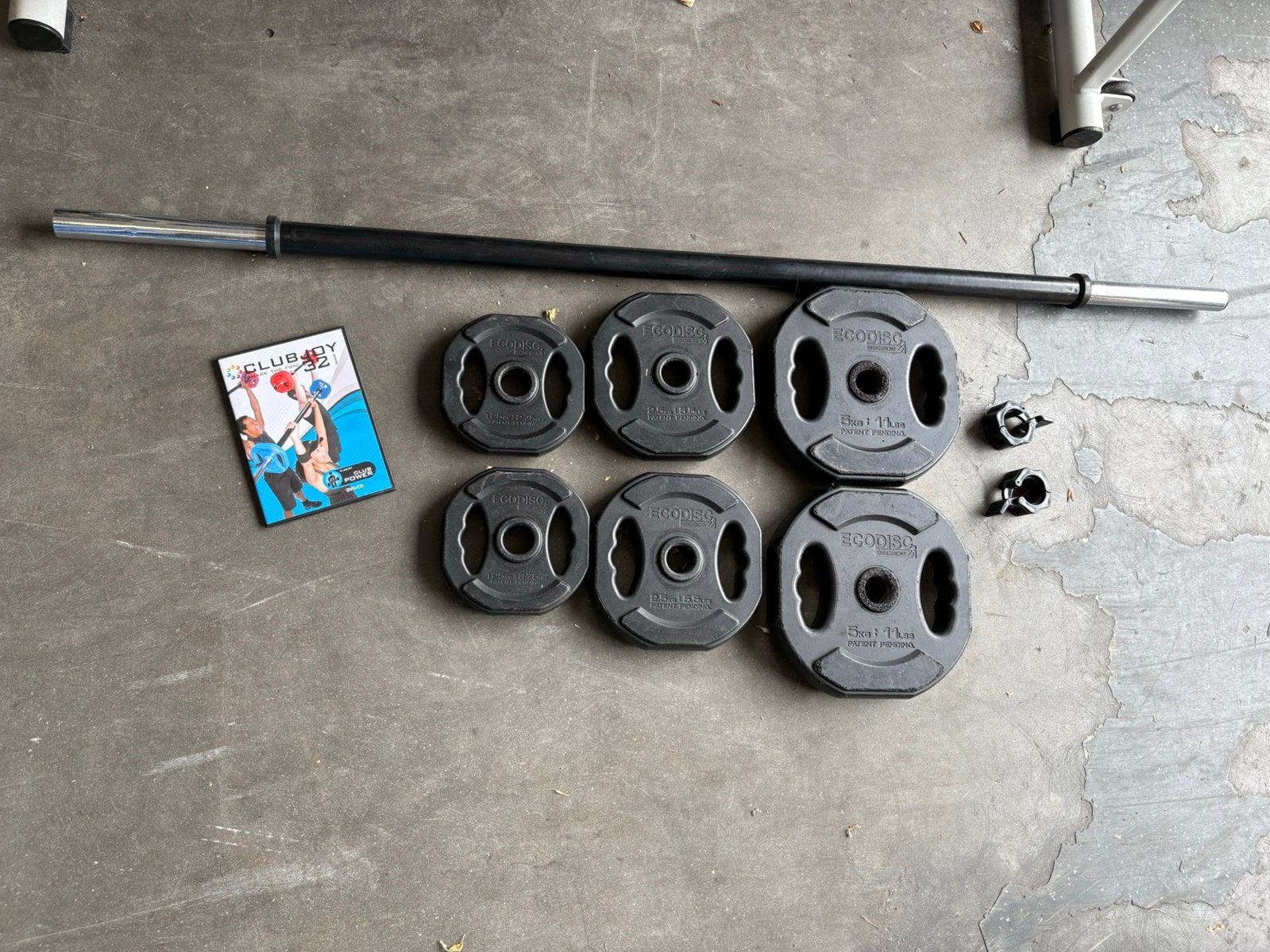 Bodypump halter set incl dvd / cd met lessen, Gebruikt, Incl dvd/cd, Ophalen of Verzenden, Zwart