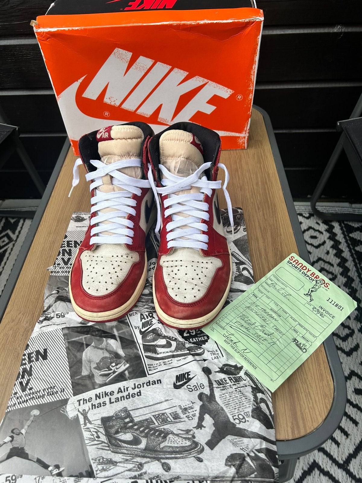 Jordan 1 retro, Ophalen, Zo goed als nieuw