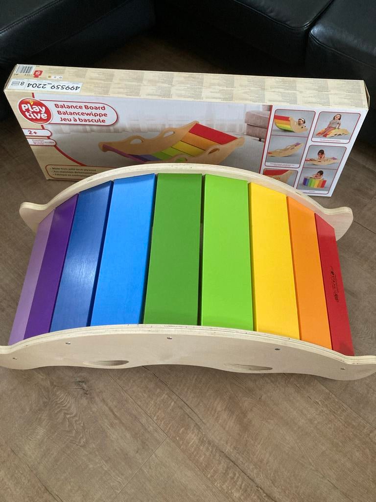 Playtive Balance Board Regenboogkleuren Hout, Ophalen of Verzenden, Zo goed als nieuw, Jongen of Meisje