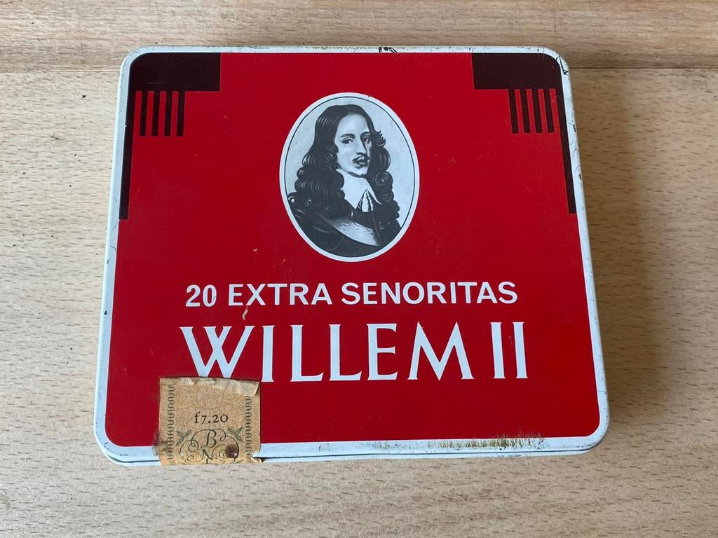 Vintage sigarenblik Willem II Senoritas - Verzameling, Ophalen of Verzenden, Gebruikt, Overige, Overige merken