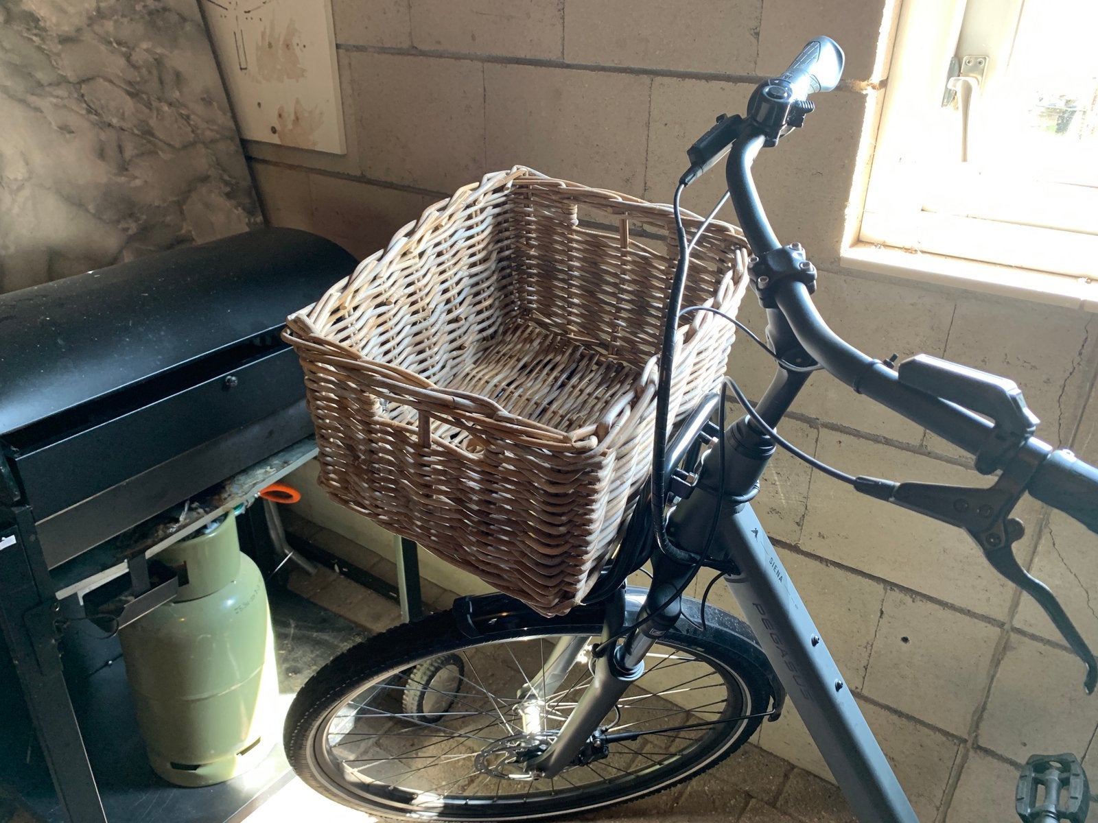 Fietsmand riet 45x35, Fietsen en Brommers, Fietsaccessoires | Fietsmanden, Ophalen of Verzenden, Zo goed als nieuw