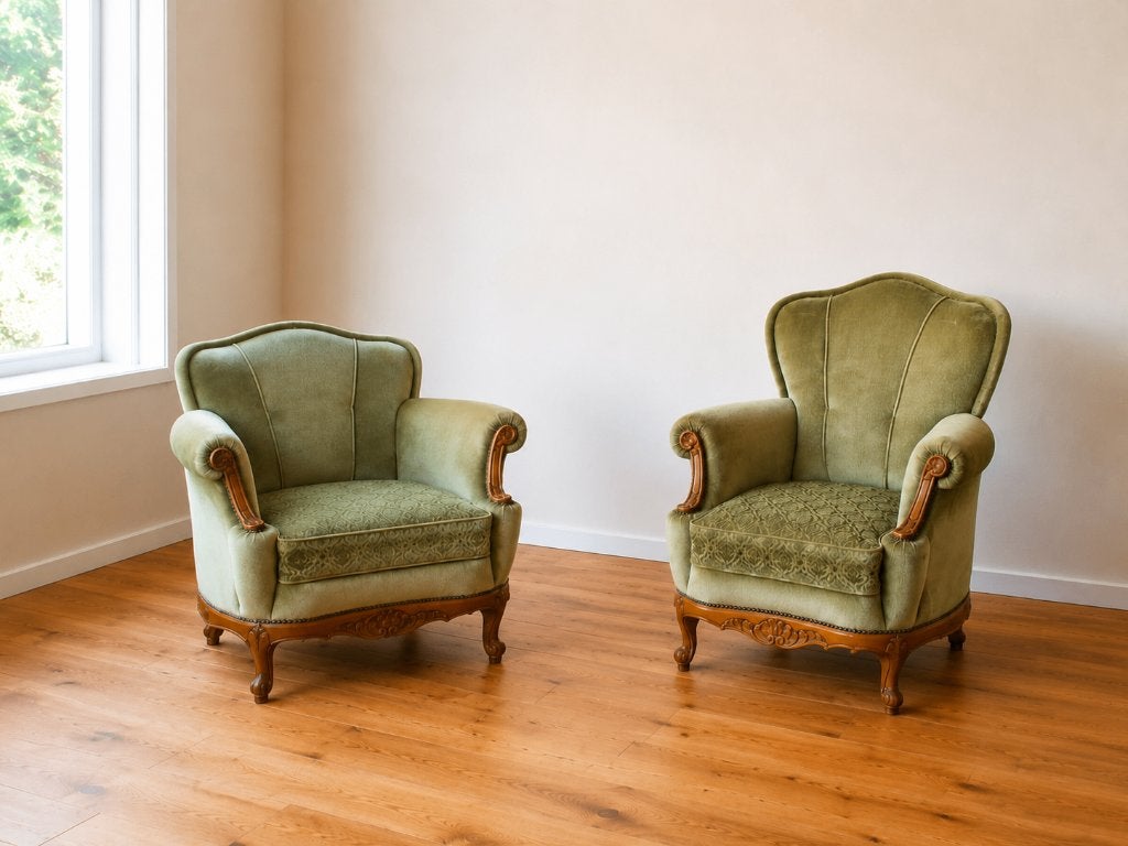 2 antieke fauteuils in Louis Philippe / Biedermeier stijl, Ophalen