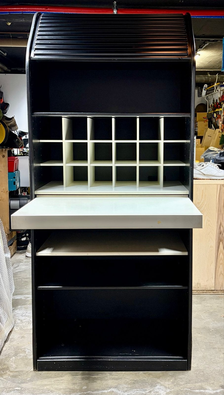 Pastoe Amsterdammer rolluikkast/secretaire uit 1982, Ophalen, Gebruikt, Meerdere deuren, 50 tot 100 cm