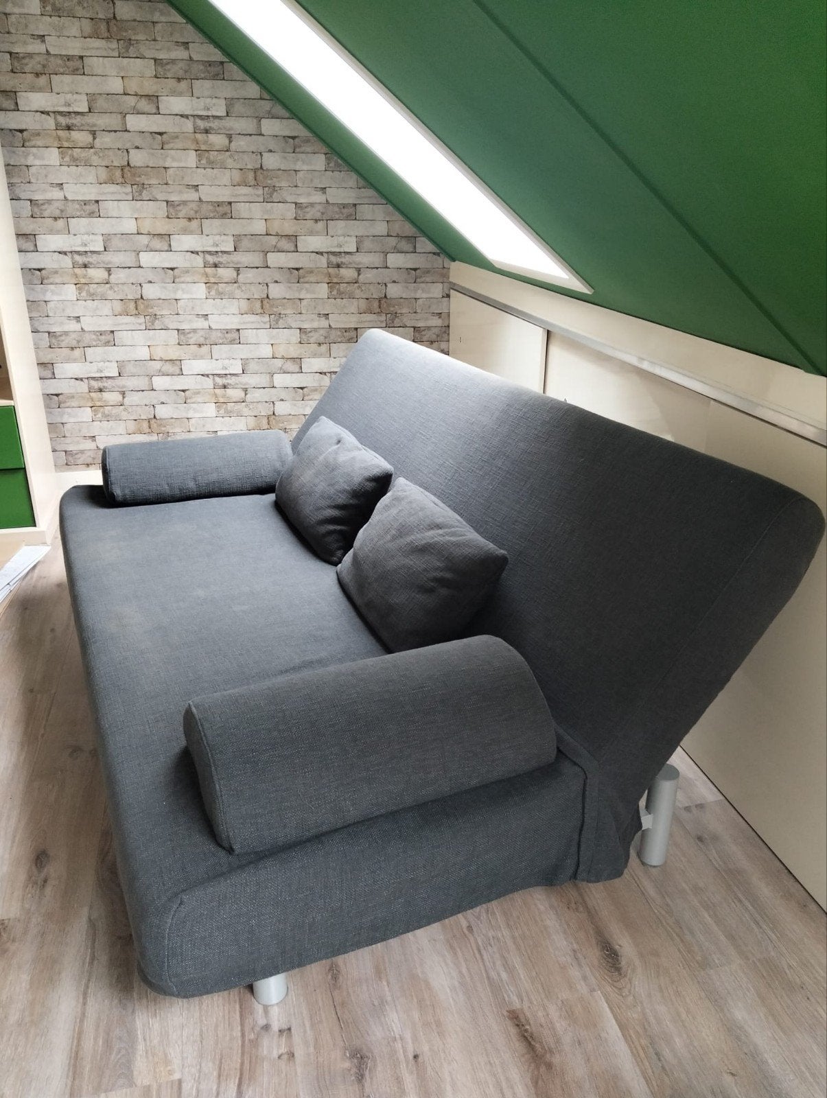 Ikea bed/bank, Ophalen, Gebruikt, Beige, Tweepersoons