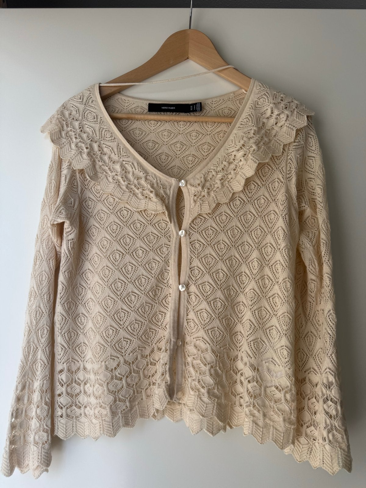 Vero Moda gehaakt vestje met kraagje, Kleding | Dames, Truien en Vesten, Ophalen of Verzenden, Zo goed als nieuw, Maat 38/40 (M)