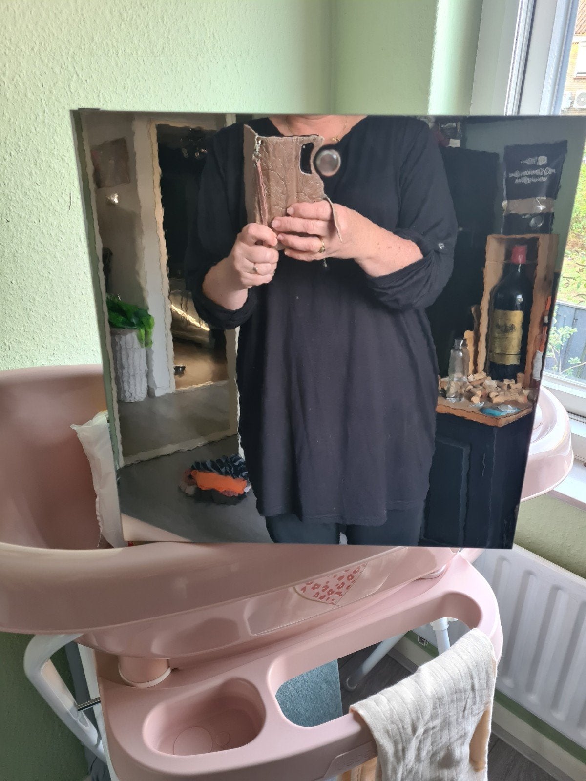 IKEA Kallax Expedit inzet met spiegeldeur, Ophalen, Zo goed als nieuw, Vierkant