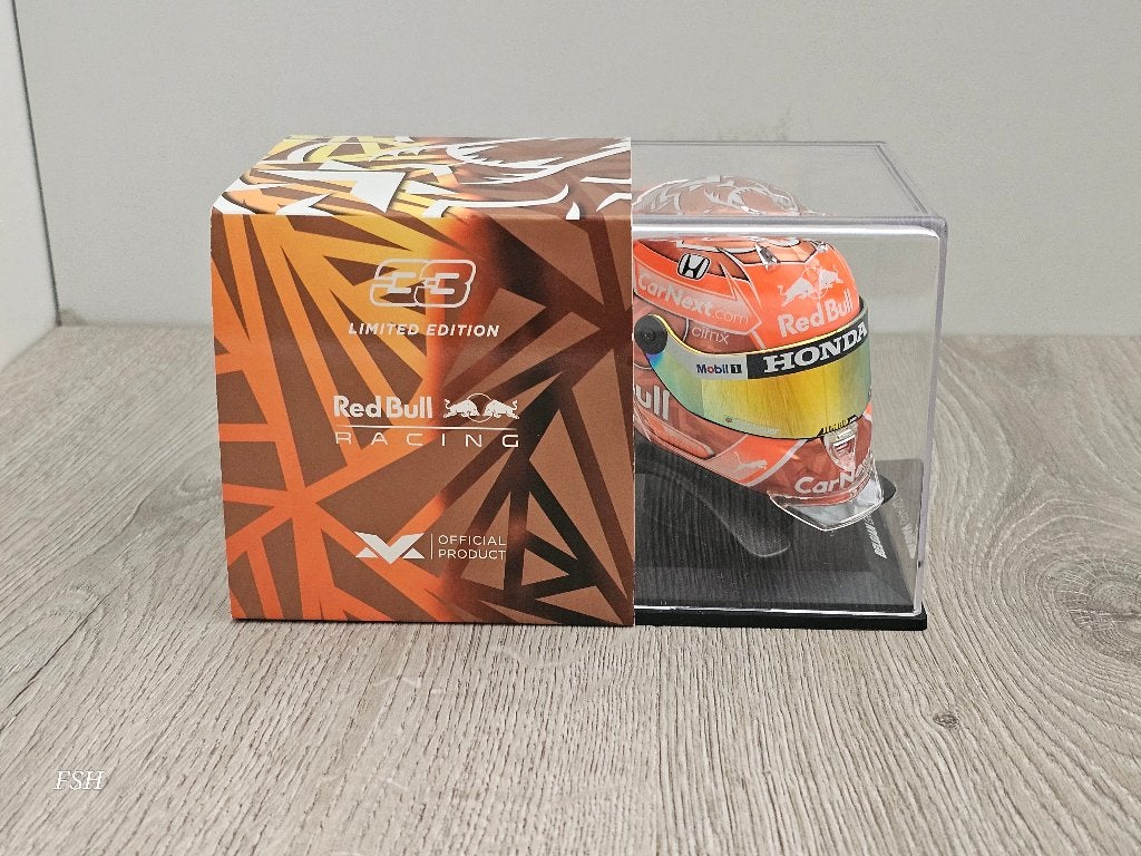 Helm 1:4 + HANS, Max Verstappen # 3, GP Belgie 2021. <NIEUW>, Ophalen of Verzenden, Nieuw, Formule 1