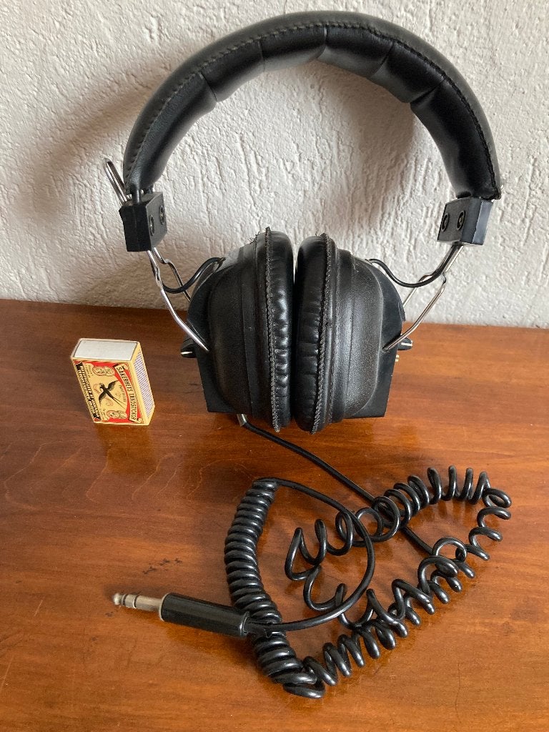 Vintage jaren 70 Vendomatic Vendex V&D koptelefoon headset, Overige merken, On-ear, Ophalen of Verzenden, Zwart