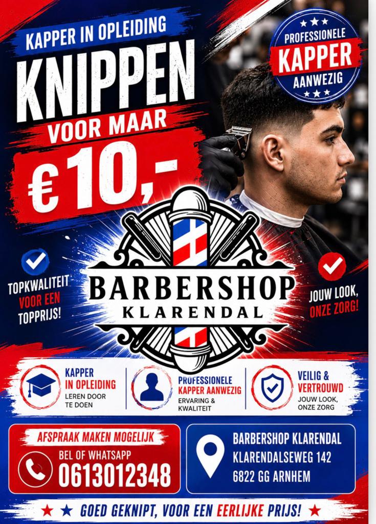 Heren knippen 10 euro, Eén persoon
