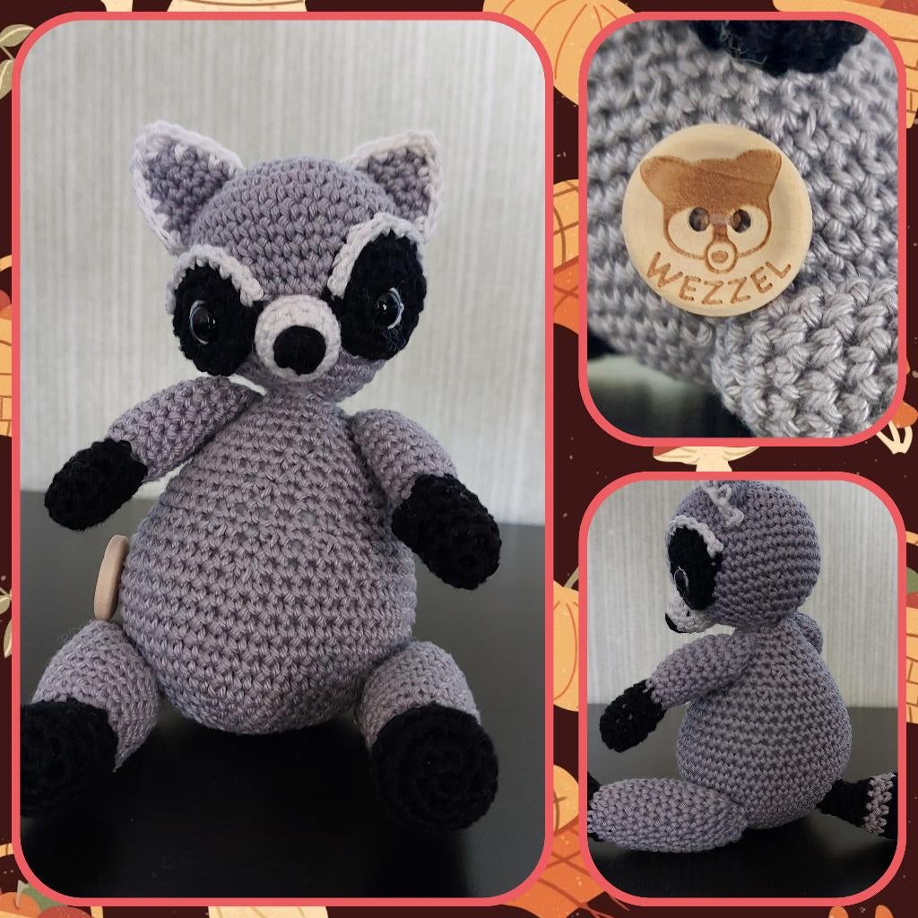nieuw- gehaakt wasbeer / wasbeertje knuffel, Ophalen of Verzenden, Nieuw, Overige typen