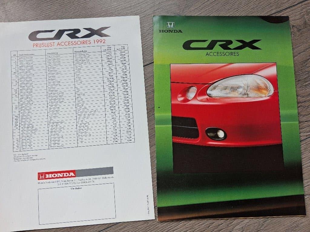 Honda Civic CRX 1992 Accessoires folder + prijslijst, Ophalen of Verzenden, Zo goed als nieuw, Honda