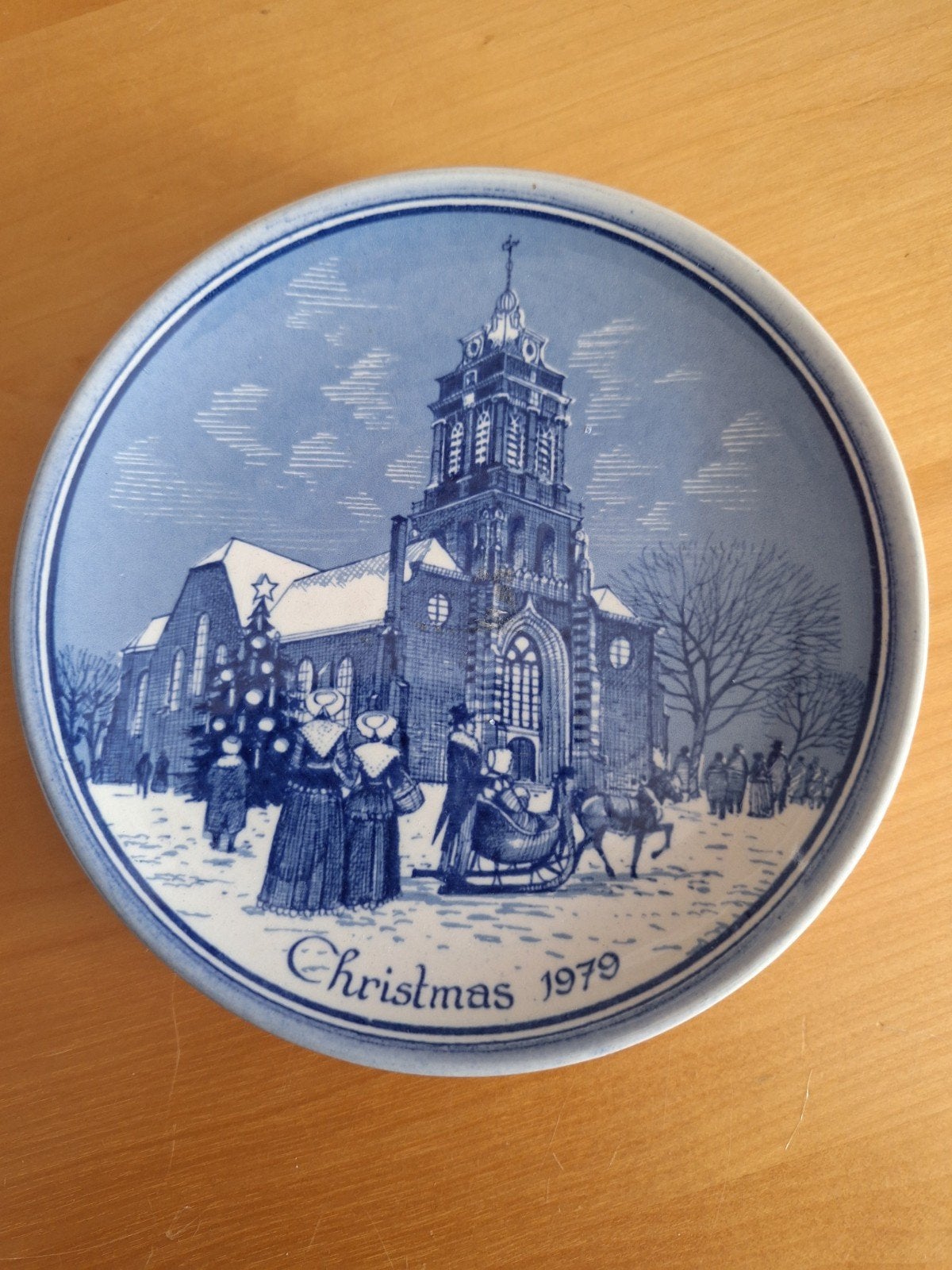 Kerstbord 1979 - Delfts Blauw stijl, Ophalen of Verzenden