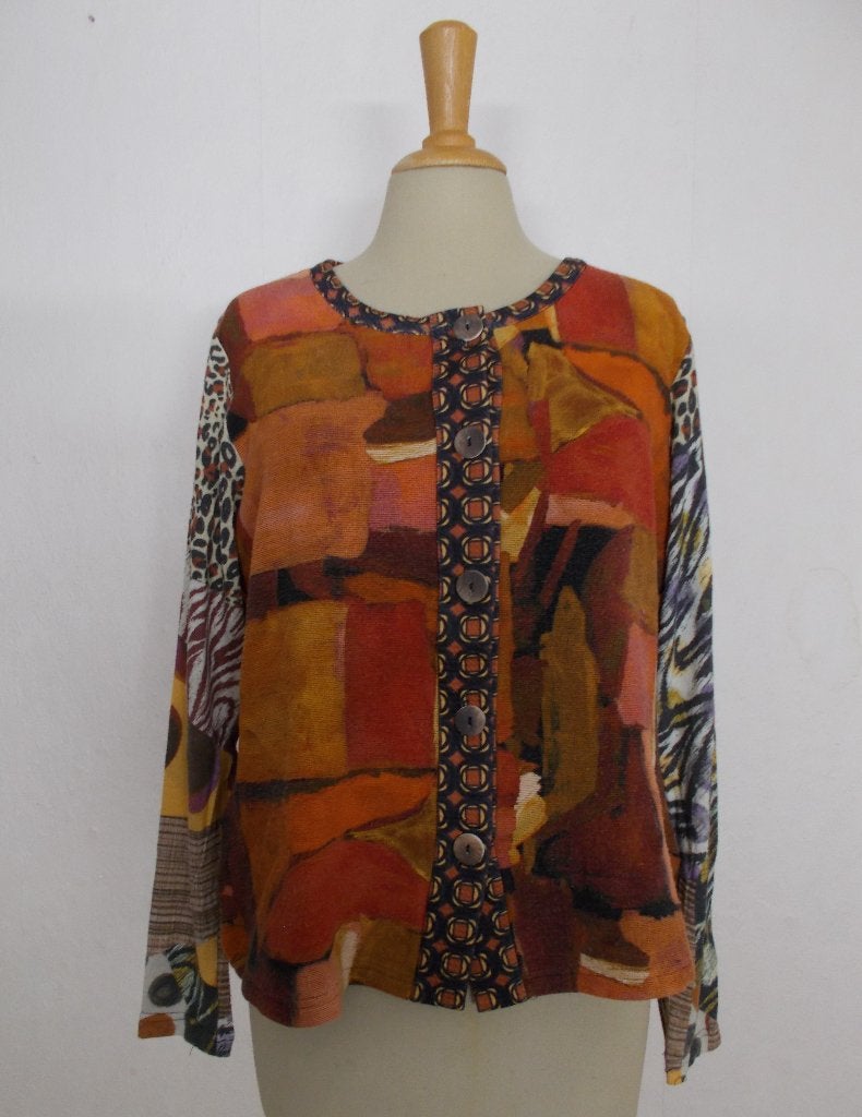 Apart print vestje/top van Olivier Philips! L, Kleding | Dames, Bruin, Verzenden, Maat 42/44 (L), Zo goed als nieuw