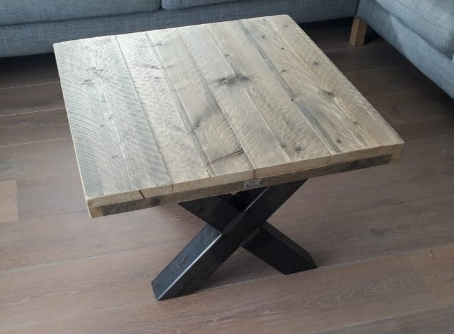 Salontafel steigerhout. Tafels op maat/model gemaakt. NIEUW, Overige vormen, Nieuw, 200 cm of meer, 50 tot 100 cm