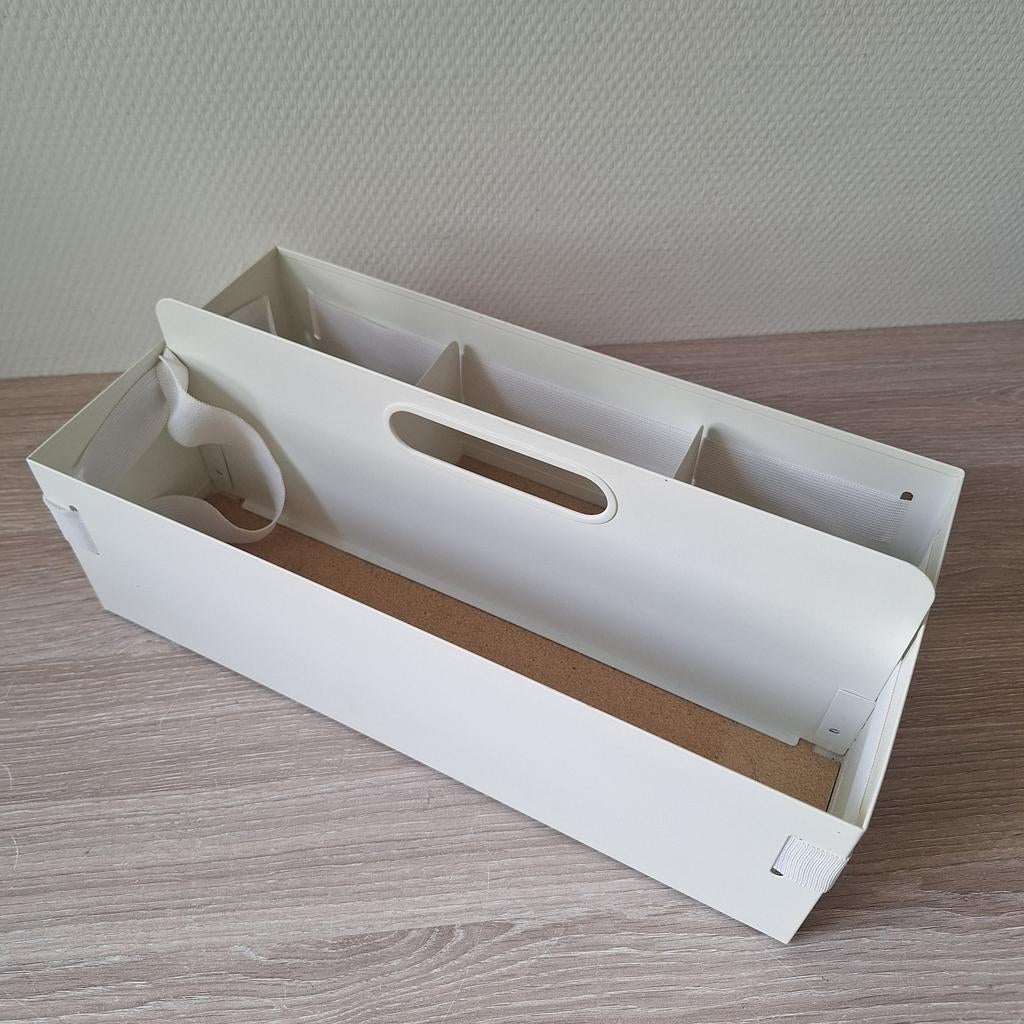 Vintage Ikea Kvissle witte metalen bureau organizer 36x18x14, Ophalen of Verzenden, Zo goed als nieuw