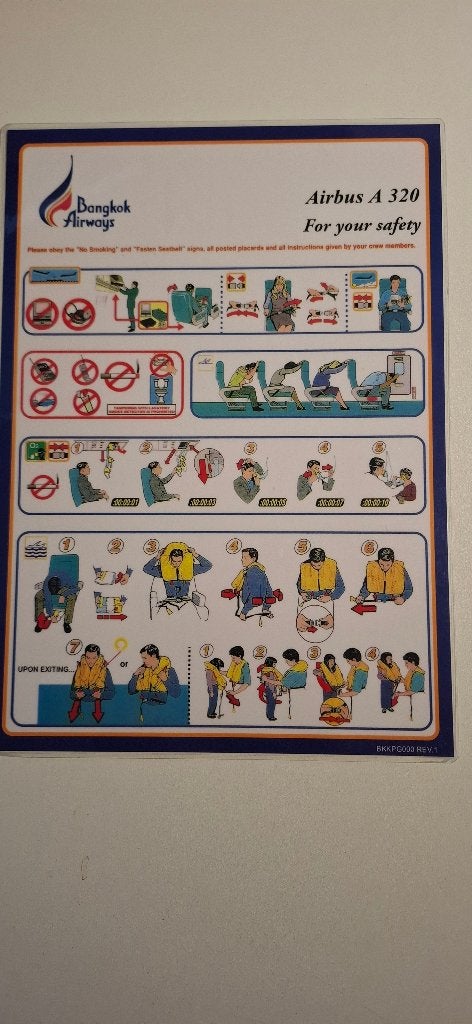 Safety on Board - Bangkok Airways | Airbus A320, Ophalen of Verzenden, Gebruikt, Schaalmodel