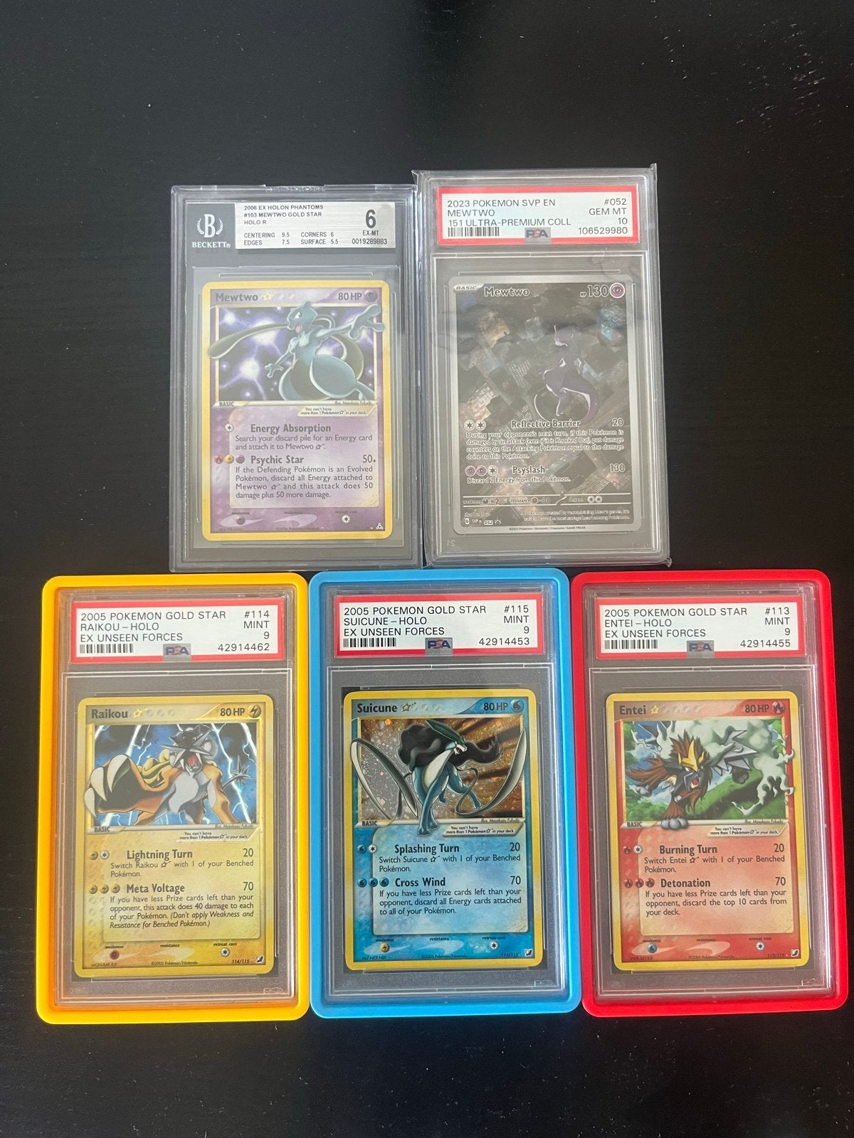 Pokémon graded kaarten: gold stars, Raikou, Suicune, Entei, Ophalen, Zo goed als nieuw, Losse kaart