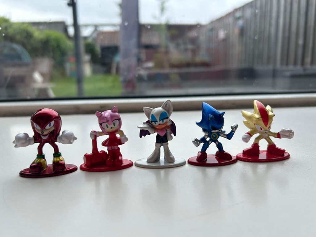 Sonic the Hedgehog Figuren Set - Knuckles, Amy, Rouge, Metal, Ophalen of Verzenden, Zo goed als nieuw