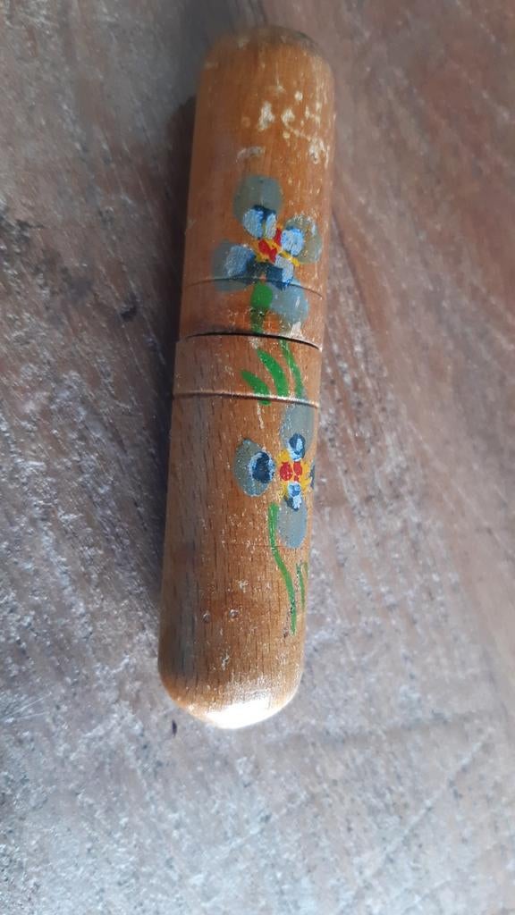 Vintage houten naaldenkoker, Ophalen of Verzenden