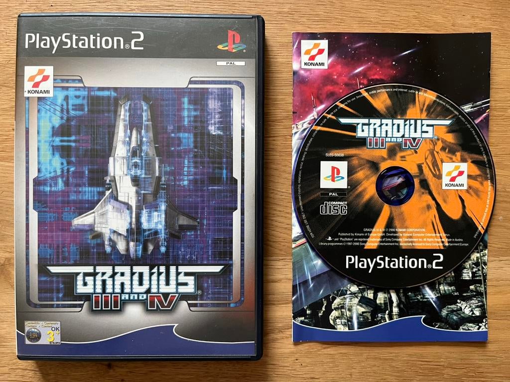 Gradius 3 + 4 PS2 zeer goede staat, Spelcomputers en Games, 1 speler, Racen en Vliegen, Ophalen of Verzenden, Zo goed als nieuw