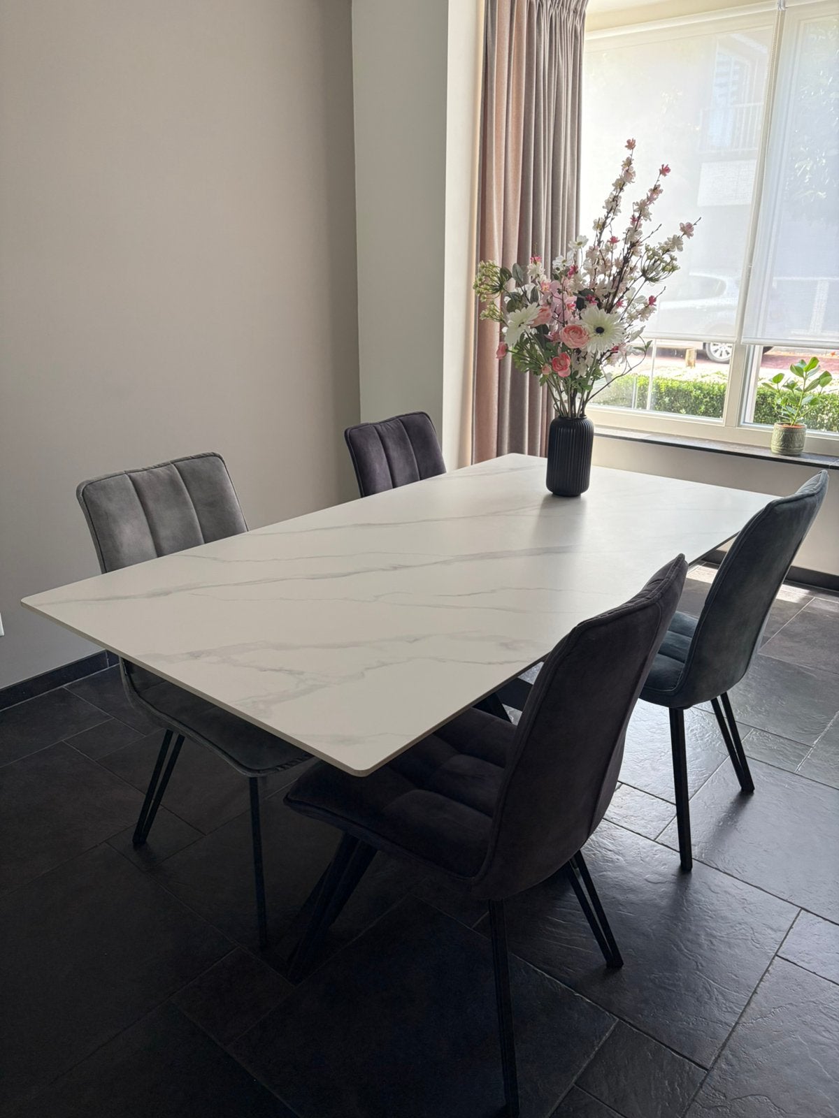 Eettafel marmerlook 170x90 in nieuwstaat, Huis en Inrichting, Ophalen, 50 tot 100 cm, Zo goed als nieuw, 150 tot 200 cm