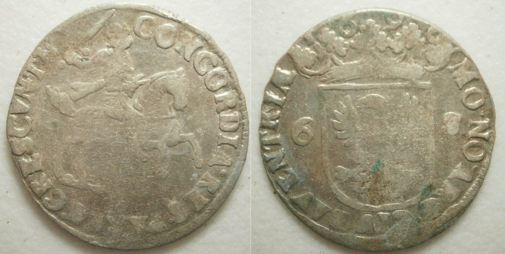 69] Deventer Rijderschelling 1690, Vóór koninkrijk, Zilver, 25 cent, Ophalen of Verzenden