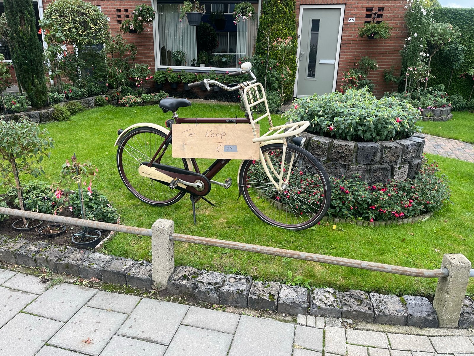 Oude fiets met voordrager - Te koop, Overige merken, Terugtraprem, Ophalen of Verzenden, 53 tot 56 cm