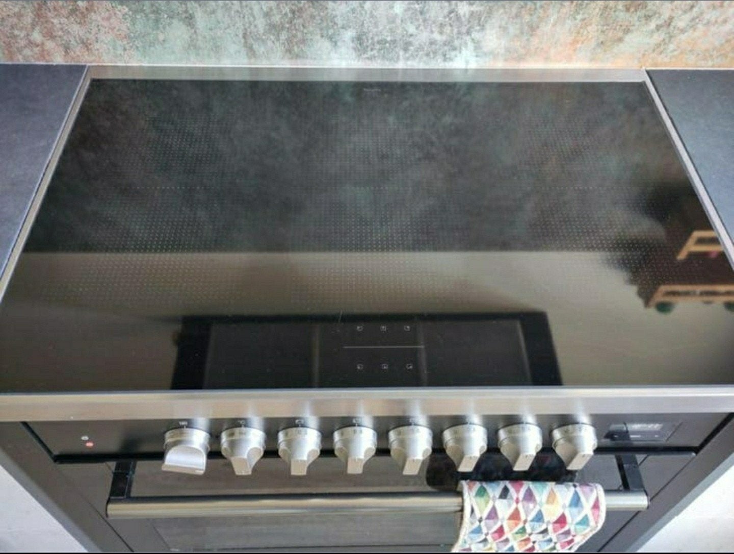 goed als nieuw: inductie fornuis 90 breed 60 diep, Ophalen, 60 cm of meer, 4 kookzones, Zo goed als nieuw