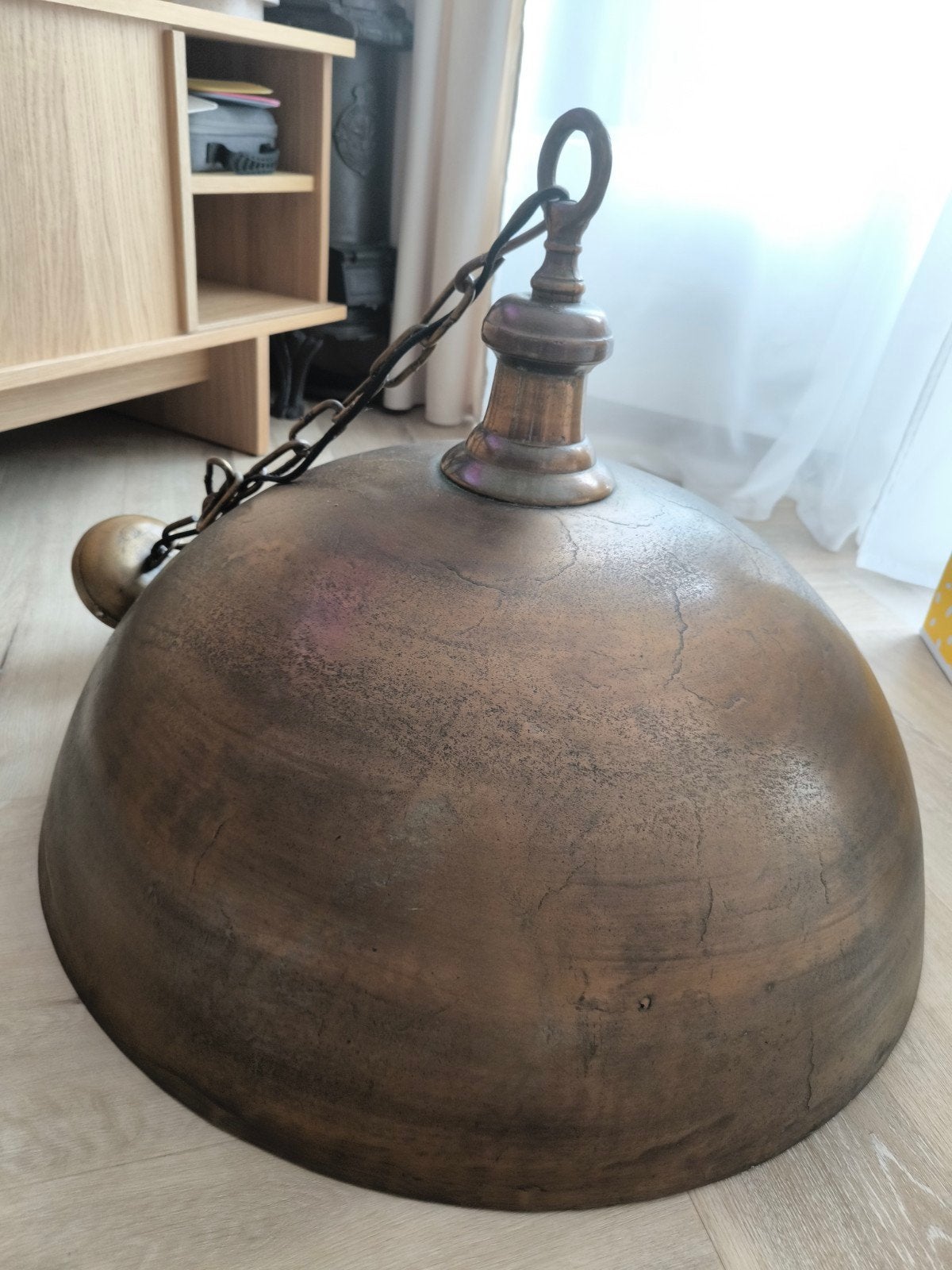 XXL Zware Massief Messing Hanglamp industriële 70cm + LED lo, Ophalen