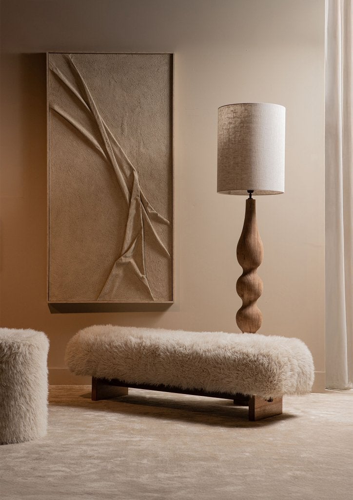 NIEUW BANKJE mooie harige stof met houten poten Hair Bench, Huis en Inrichting, Ophalen, Meerkleurig, Pietseweg 13A Oud Gastel