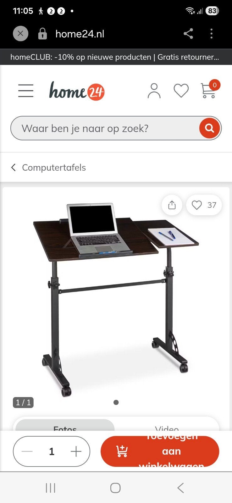 laptoptafel xxl, Computers en Software, Ophalen, Nieuw
