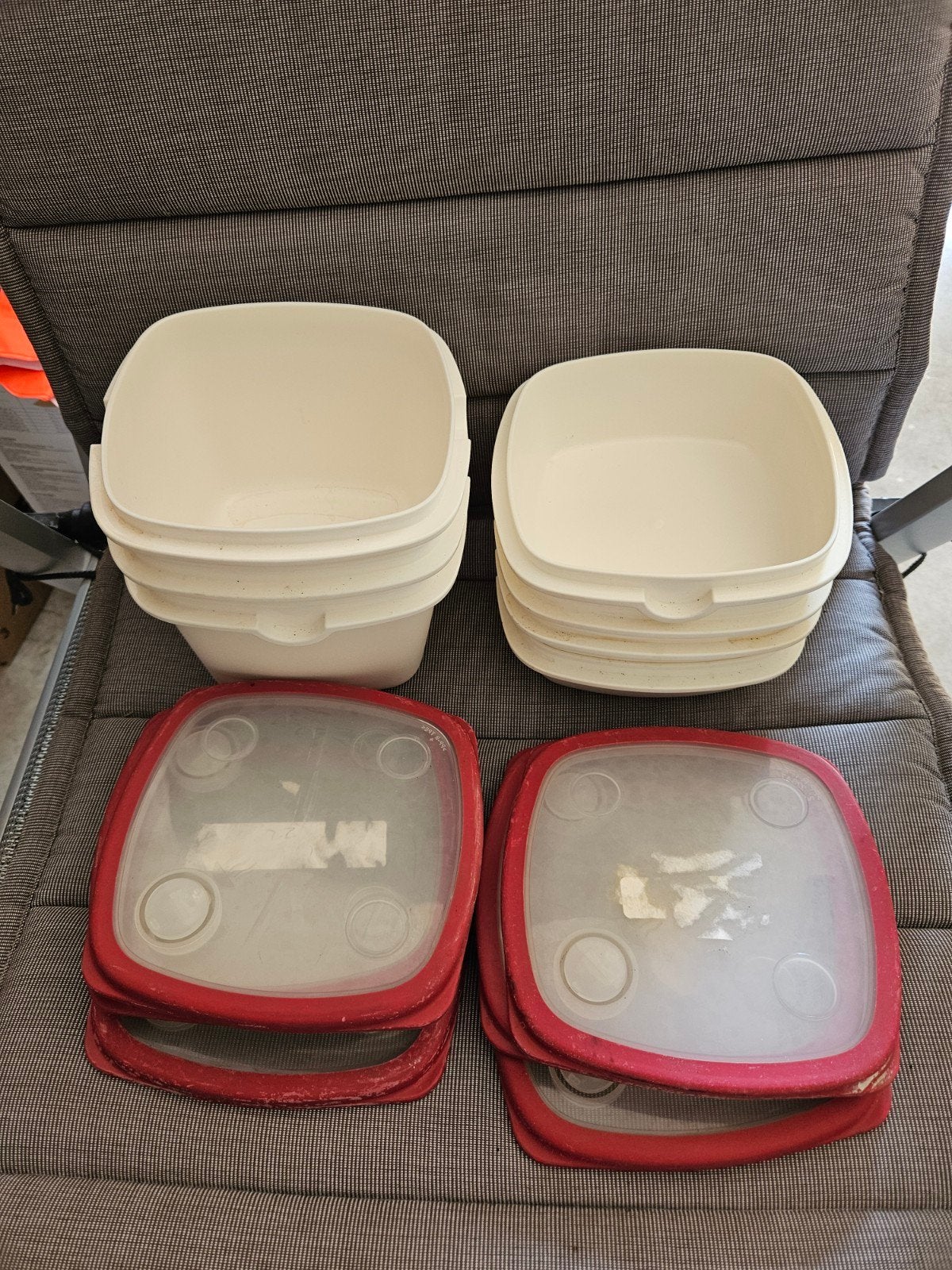 Tupperware bewaardozen met deksel - 8 stuks, Geschikt voor vriezer, Gebruikt, Bewaardoos, Ophalen of Verzenden
