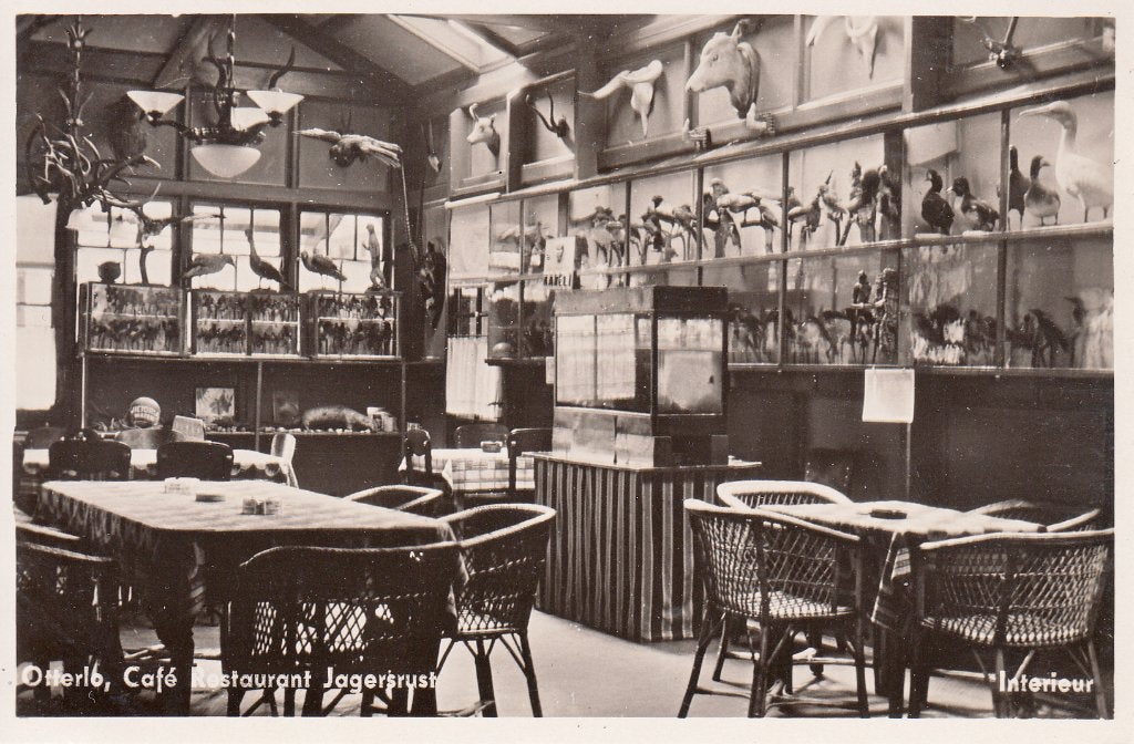 Otterlo  - interieur Café Restaurant Jagersrust      =0005=, Ophalen of Verzenden, 1940 tot 1960, Ongelopen, Gelderland