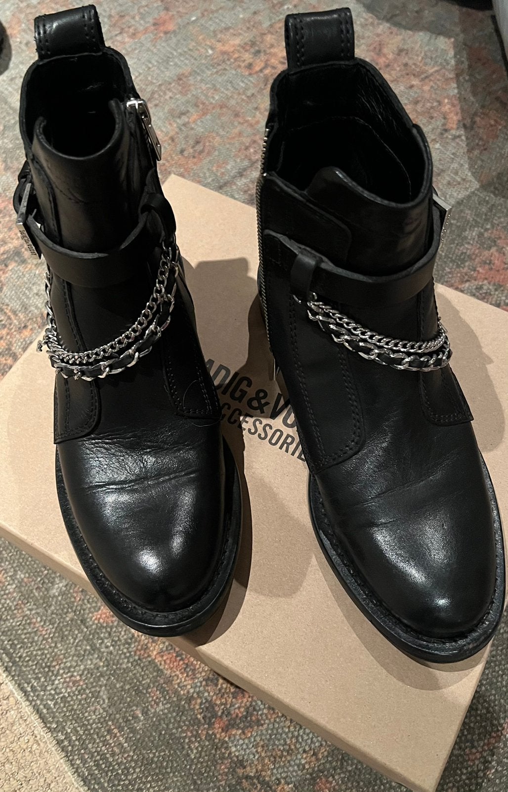 Zadig & Voltaire Laureen High Silk Lambskin Laarzen Maat 38, Ophalen of Verzenden, Zo goed als nieuw, Zwart, Lage of Enkellaarzen
